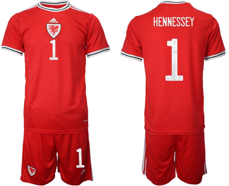 Men 2022 World Cup National Team Welsh home red #1 Soccer Jersey->customized soccer jersey->Custom Jersey
